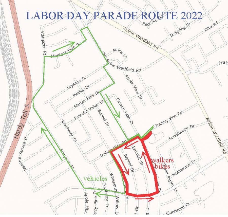 Parade Route 2022 Timber Lane Utility District